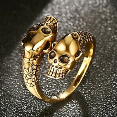 Buy Cool Men's Stainless Boy Biker Finger Ring Jewelry Steel Gothic Punk Skull Head • 3.89£