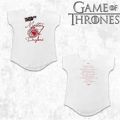 Buy Official Game Of Thrones Daenerys Mother Of Dragons Ladies Woman's White T-Shirt • 7.98£