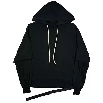 Buy RICK OWENS DRKSHDW Mens Hustler Hoodie T-Shirt Black Size M NEW RRP 350 • 203£