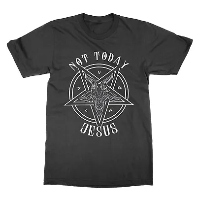 Buy Not Today Jesus T-shirt Funny Parody Pagan Atheist Satan Goth Tee Present Gift • 12.95£