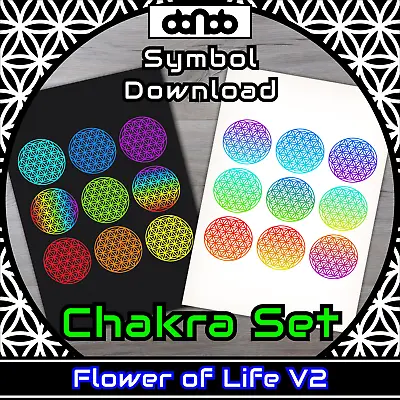 Buy Flower Of Life V2 Chakra Set - Symbol - SVG PNG JPG PDF PSD AI EPS [2D Download] • 2.71£