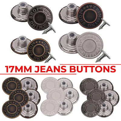 Buy Jeans Buttons Hammer On Denim Replacement DIY Handbags Jacket And Coats Trousers • 2.29£