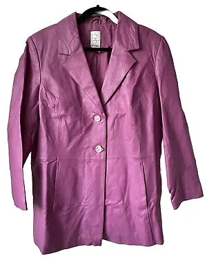 Buy NWT'S ROAMAN’S Vintage Leather Blazer Jacket In Berry  Plus Size 20W • 94.71£