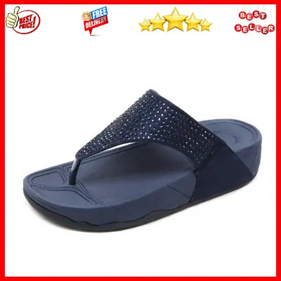 Buy Women's Ladies Flip Flop Summer Crystal Sandals Fit Flops Cool Mule Slippers • 26.73£