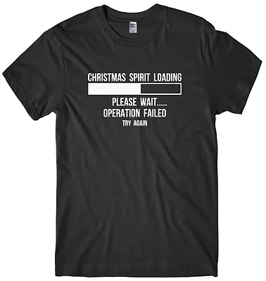Buy Christmas Spirit Loading Please Wait.... Mens Funny Unisex Christmas T-Shirt • 11.99£