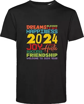 Buy Welcome To 2024 Year T Shirt Happy New Year Hustle Success Xmas Festive Gift Top • 9.99£