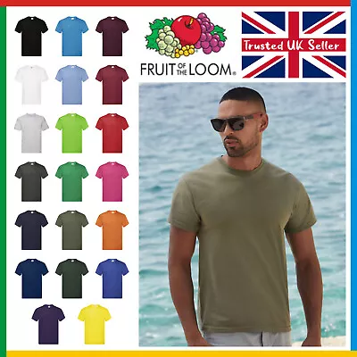 Buy Mens Plain T-Shirt / Fruit Of The Loom Original Tee / New Value Blank T Shirt • 2.35£