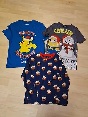 Buy Boys Christmas Clothes Tshirt Bundle Pokemon Minions Pikachu 7-8 Years • 5.99£