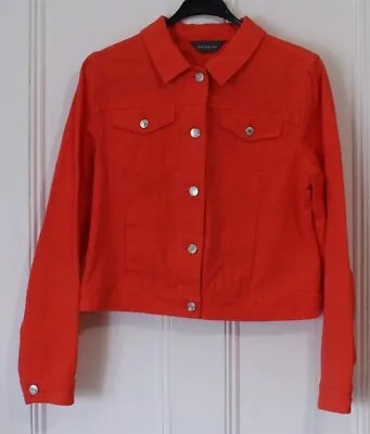 Buy Sunset Red Ruth Langsford Twill Denim Style Jacket - Size 12 - New • 7.99£