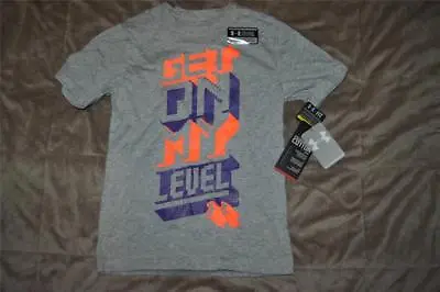 Buy Under Armour Boys Get Up On My Level T-Shirt 1242891 025 Gray See Sizes NWT • 10.72£