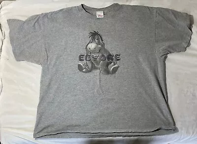 Buy Disney Store Eeyore Short Sleeve  T Shirt Gray 2XL Vintage • 12.31£