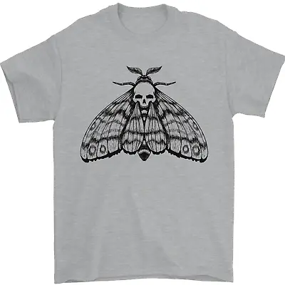 Buy A Gothic Moth Skull Mens T-Shirt 100% Cotton • 10.48£