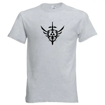Buy The Legend Of Zelda Emblem Vinyl Print T-Shirt Triforce Mastersword • 9.20£