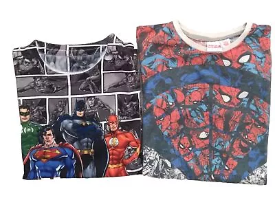 Buy 💥BOYS MARVEL T-SHIRTS X2 Spider-Man & Justice League Size UK  11-12 Years. • 3£