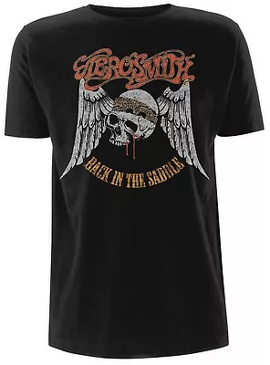 Buy Officially Licensed Aerosmith Back In The Saddle Mens Black T Shirt Classic Tee • 14.50£