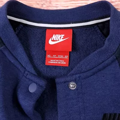 Buy Nike Women’s Snap Front Varsity Style Jacket Blue Black Size XS • 28.14£
