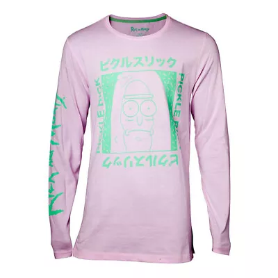 Buy RICK AND MORTY Japan Pickle Long Sleeve Shirt Small Pink  | Officially Licensed  • 26.99£