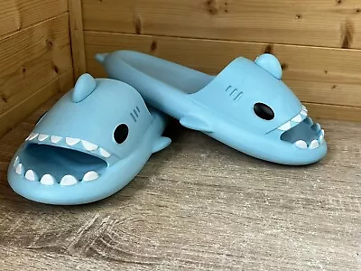 Buy Shark Slippers Lightweight Unisex Shark Slides Bathroom Flip Flops UK 8.5-9 • 8.99£