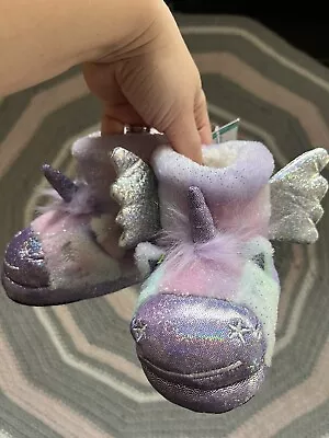 Buy Fluffy Unicorn Slippers Size 5 Infant Matalan • 3.99£