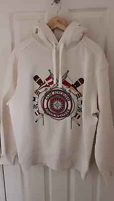 Buy Gant Sweden Nautical Sailing Motif Embroidered Cream Cotton Hoodie Flags Oars  • 49.99£