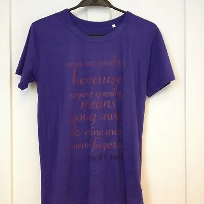 Buy Ladies T Shirt. Peter Pan Purple. Never Say Goodbye. Leaving Party. Size. S • 5£