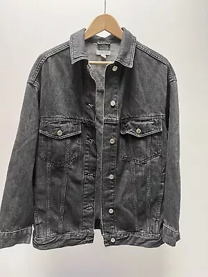 Buy Topshop Washed Black Over Sized Denim Jacket UK 6/8 EU 34/36 Very Good Condition • 9.99£