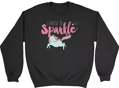Buy I Choose To Sparkle Unicorn Kids Childrens Jumper Sweatshirt Boys Girls • 12.99£
