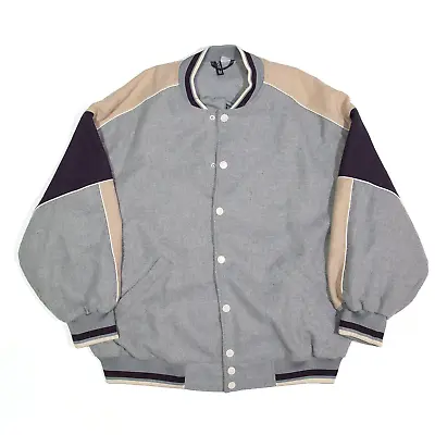 Buy H&M DIVIDED Mens Wool Blend Jacket Grey Varsity L • 22.99£