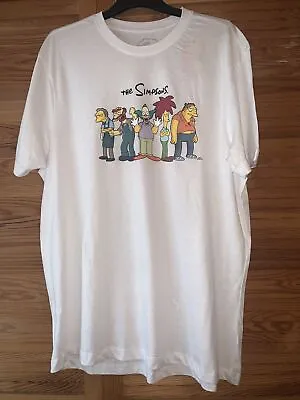 Buy THE SIMPSONS LINE UP  Men's White T-Shirt *NEW* Size 2XL • 8.99£