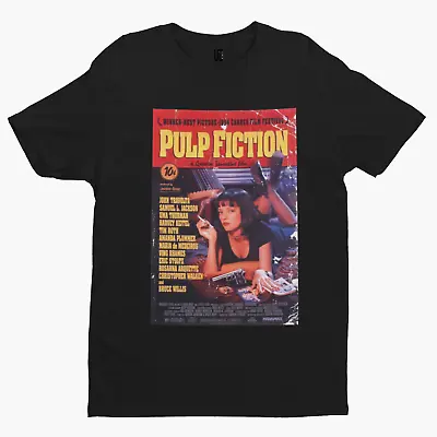 Buy Pulp Fiction Poster T-Shirt - Retro - Action - Film - TV - Gangster - 80's -90's • 10.79£