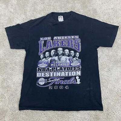Buy Los Angeles Lakers T Shirt Mens Large Reloaded 2004 Finals Kobe Shaq USA Vintage • 160£
