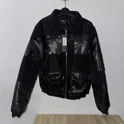 Buy Bomber Jacket Puffer Women’s Pink Vanilla Coat Size UK 14 Leather Black Zip Up • 10£