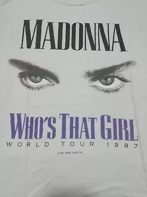 Buy Madonna Who's That Girl World Tour 1987 - Vintage T-Shirt 1987, Size Large • 364.68£
