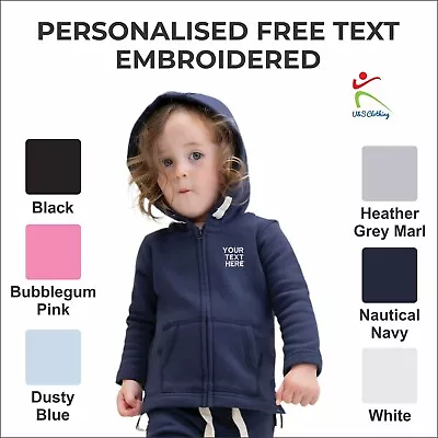 Buy Personalised BabyBugz Toddler Baby Hoodie Soft Full Zip Stylish Embroidered Hood • 18.55£
