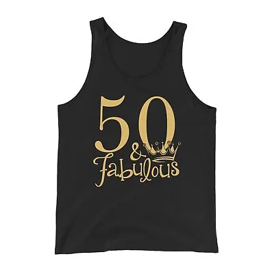 Buy 50th Birthday Gift Tank Top Fabulous 50 King Queen Crown Fifty Men Women Vest • 9.99£