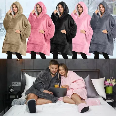 Buy Fleece Hoodie Blanket Oversized Ultra Plush Sherpa Giant Big Hooded Sweatshirt++ • 10.98£