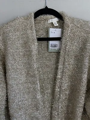 Buy H&M Gold Sparkly Cardigan Jumper Top Size XS BNWT • 15£