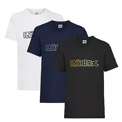 Buy New Kids Boys Girls Roblox Gaming Xbox Gamer T-Shirt Gift Gold Print Xmas Top • 5.49£