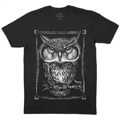 Buy Framed Owl Picture Mens T-Shirt Animals Great Horned Birds Of Prey Art P787 • 11.99£