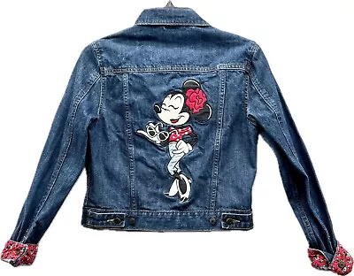 Buy Disney Parks Adult Minnie Mouse Denim Jean Jacket Retro Embroidered Womens XS • 28.17£