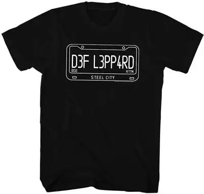 Buy Def Leppard Steal City D3F L3PP4RD License Plate Men's T Shirt Metal Music Merch • 40.90£