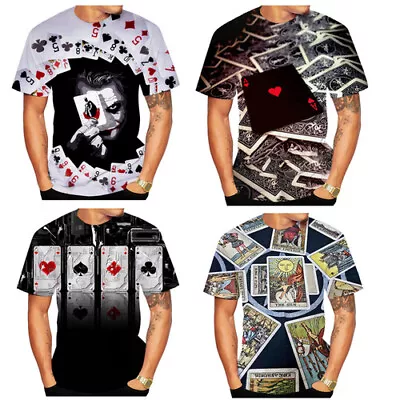 Buy Poker Playing Cards Gambling Womens/mens Short Sleeve T-Shirt Casual Tops Tee • 10.78£