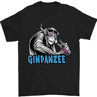 Buy Ginpanzee Funny Gin Drinker Monkey Alcohol Mens T-Shirt 100% Cotton • 10.48£