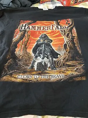 Buy Vintage Hammerfall Glory To The Brave Graphic T Shirt Band Metal L • 30£