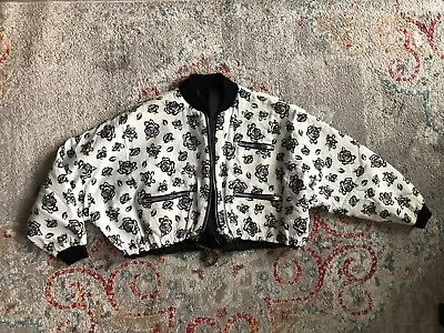 Buy Women’s Light Bomber Jacket Size M From Next Black And White Flowers • 19.99£