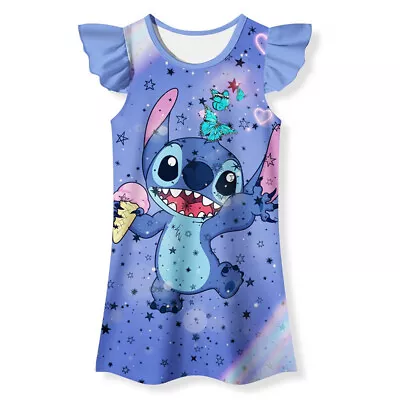 Buy Kids Girls Lilo Stitch Dress Pyjamas Pjs Nightdress Summer Sleepwear Nightwear☆ • 8.32£