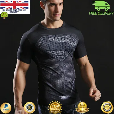 Buy Mens Compression Top Armour Base Layer Gym Superhero Cycling Run Movie Theme • 14.99£