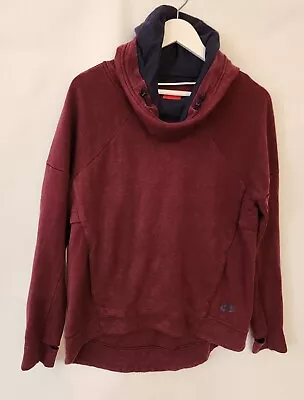 Buy NIKE Tech Fleece Hoodie Womens Medium Burgundy Red Cotton Blend Outdoor Funnel • 24.99£