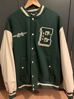 Buy H&M Baseball Jacket Forest  Green / Cream XL • 27£