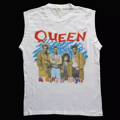 Buy Queen 'A Kind Of Magic + Tour Dates' Official 1986 Concert Vest Top T-Shirt (L) • 125£